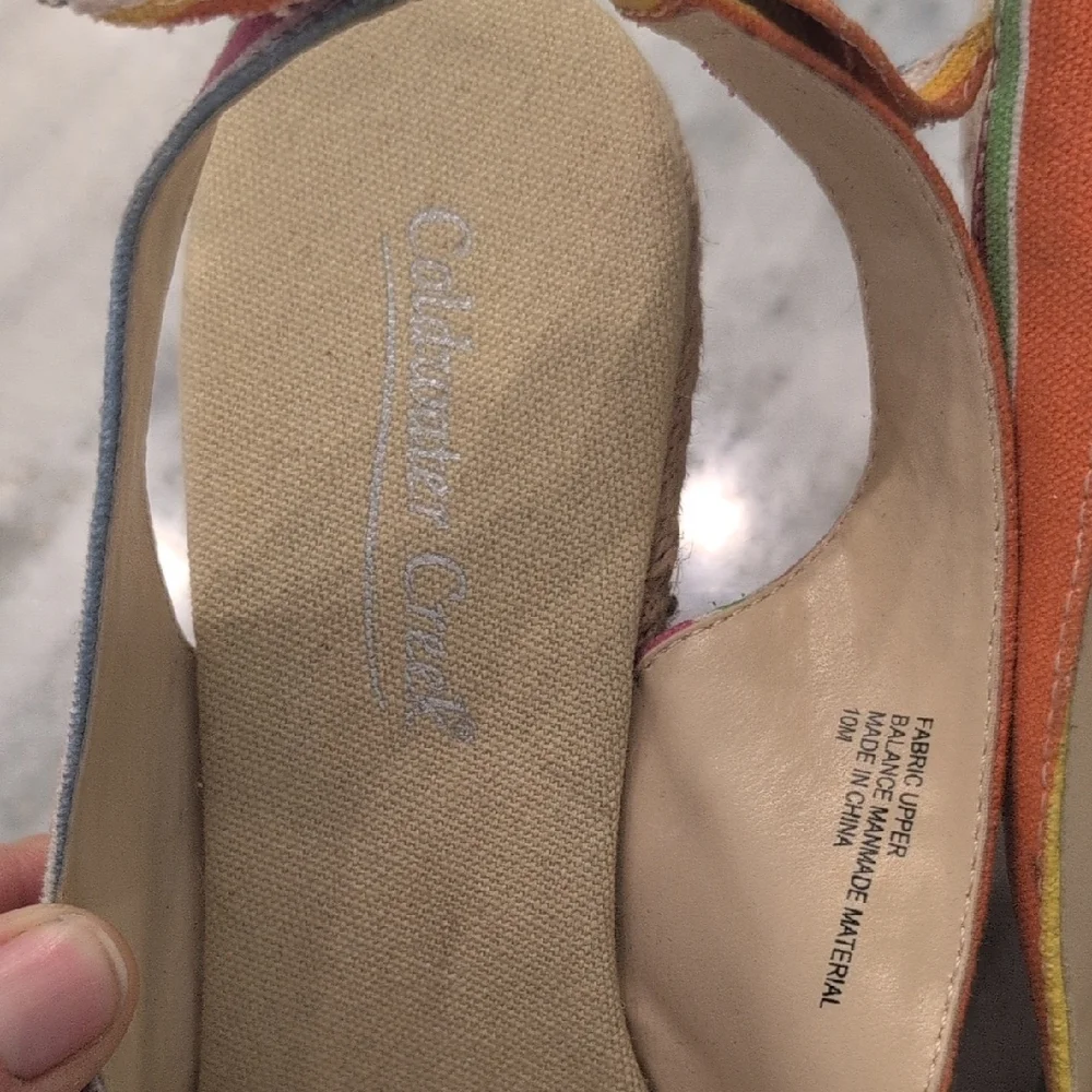 Coldwater Creek Colorful Striped Espadrilles
